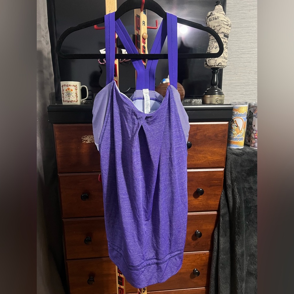Purple Women's Tank Top with Built-In Shelf Bra